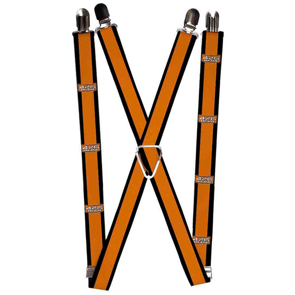 Buckle-Down Suspenders - 1.0" - 426 HEMI Badge Stripes Orange Black White