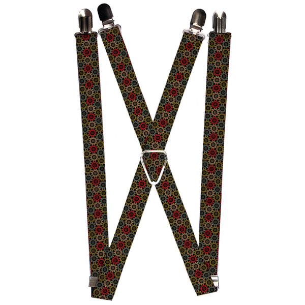 Buckle-Down Suspenders - 1.0" - Aboriginal Black/Cream/Multi Color