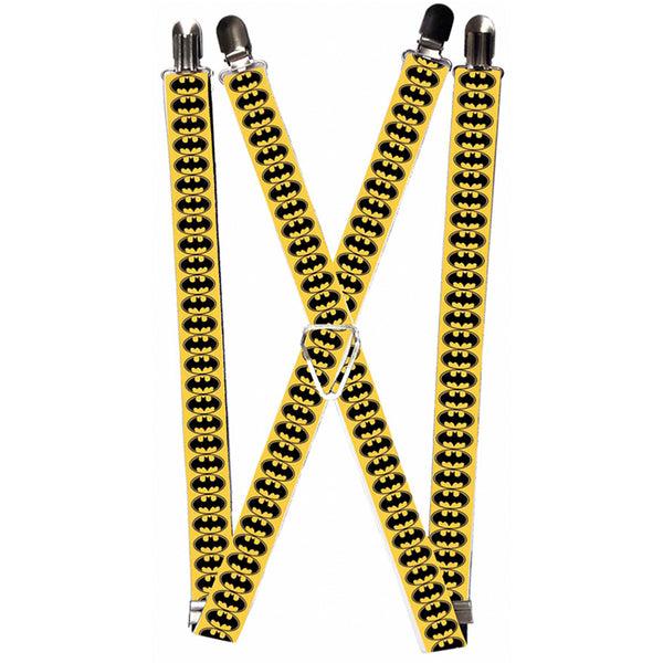 Buckle-Down Suspenders - 1.0" - Bat Signal-3 Yellow Black Yellow
