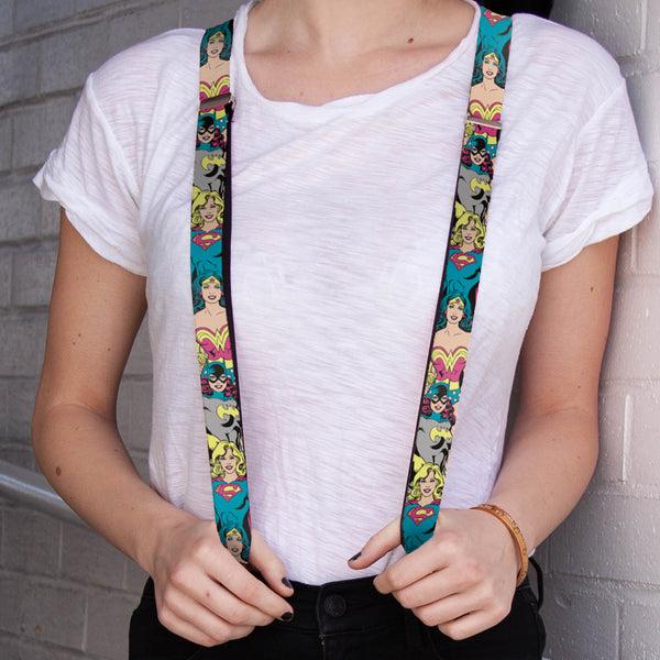 Buckle-Down Suspenders - 1.0" - Batgirl Supergirl Wonder Woman Poses