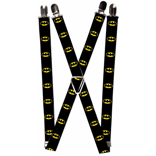 Buckle-Down Suspenders - 1.0" - Batman Shield Black Yellow