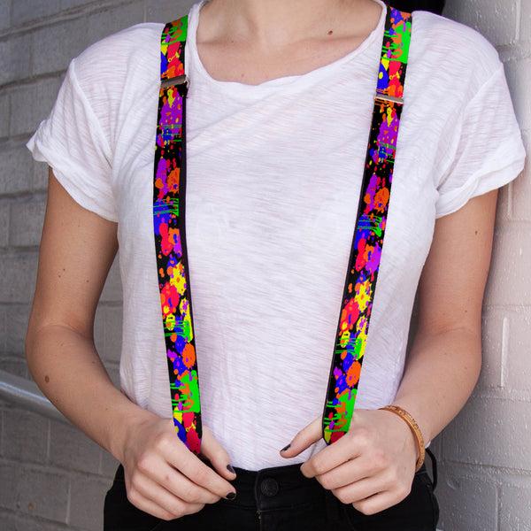 Buckle-Down Suspenders - 1.0" - BD Paint Splatter Black/Neon