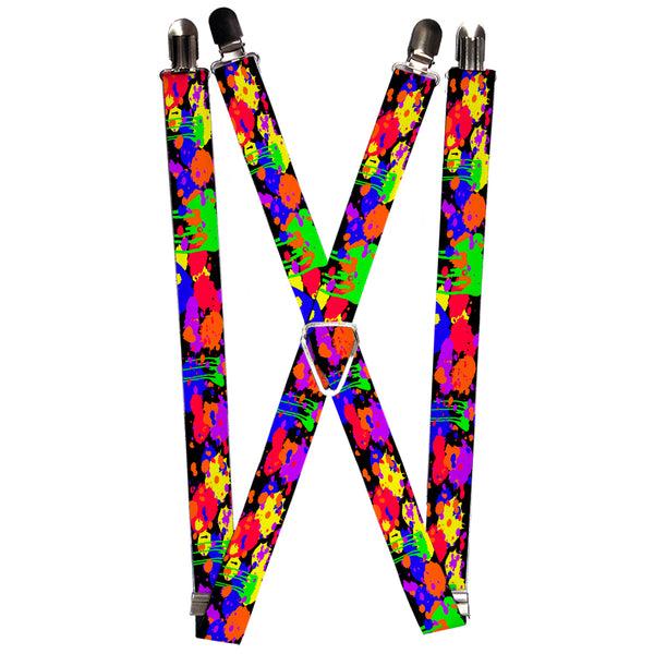 Buckle-Down Suspenders - 1.0" - BD Paint Splatter Black/Neon