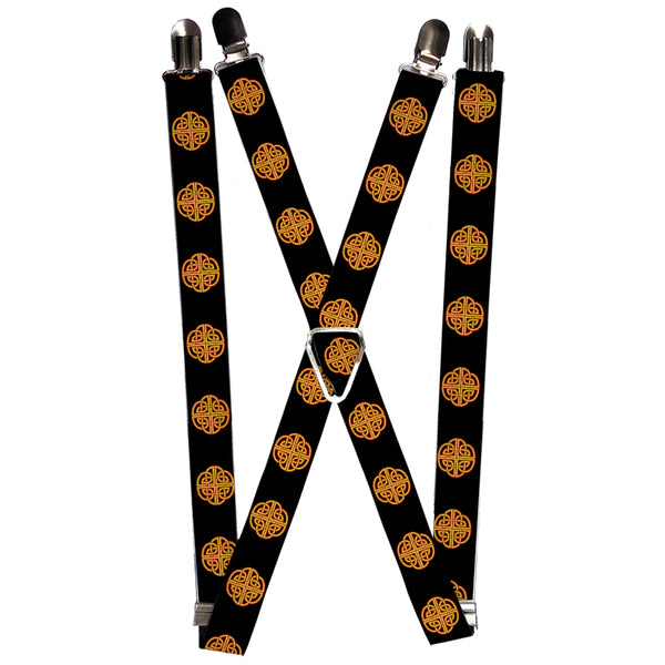 Buckle-Down Suspenders - 1.0" - Celtic Knot Black/Burgundy/Gold