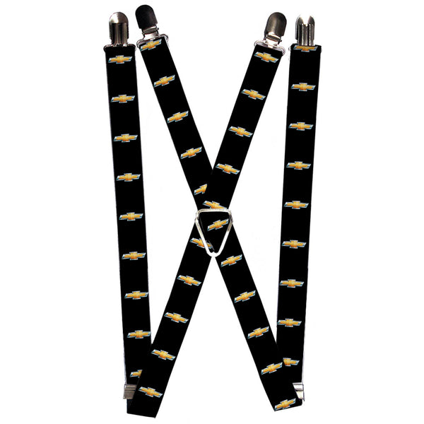 Buckle-Down Suspenders - 1.0" - CHEVROLET Bowtie Black Gold