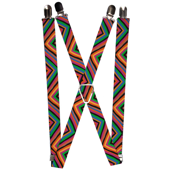Buckle-Down Suspenders - 1.0" - Diamond Freehand Multi Color