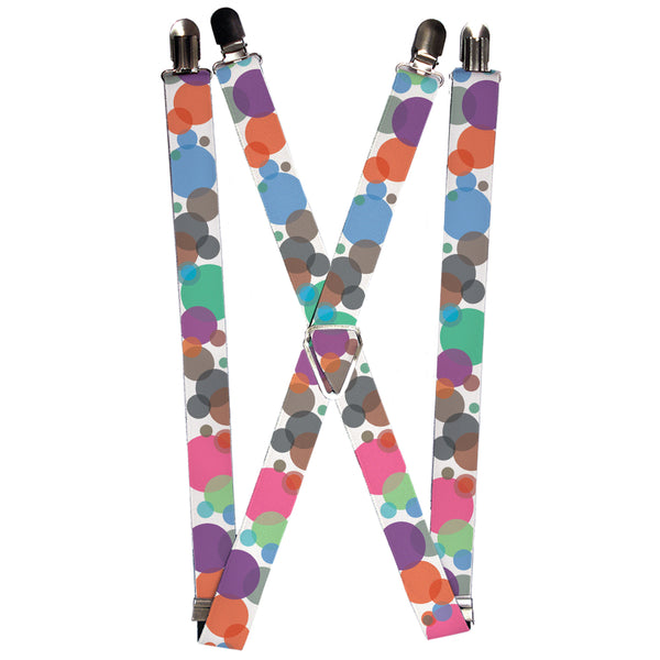 Buckle-Down Suspenders - 1.0" - Dots White/Transparent Multi Color