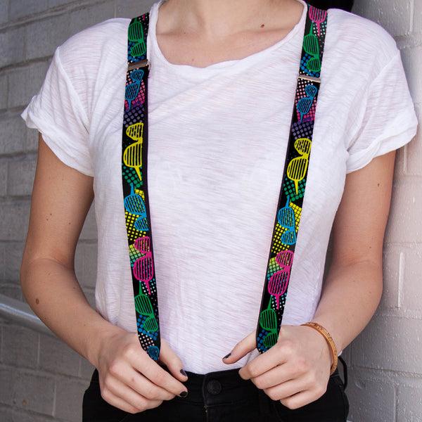 Buckle-Down Suspenders - 1.0" - Eighties Shades Black/Neon