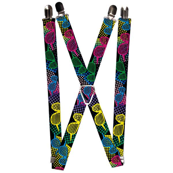 Buckle-Down Suspenders - 1.0" - Eighties Shades Black/Neon