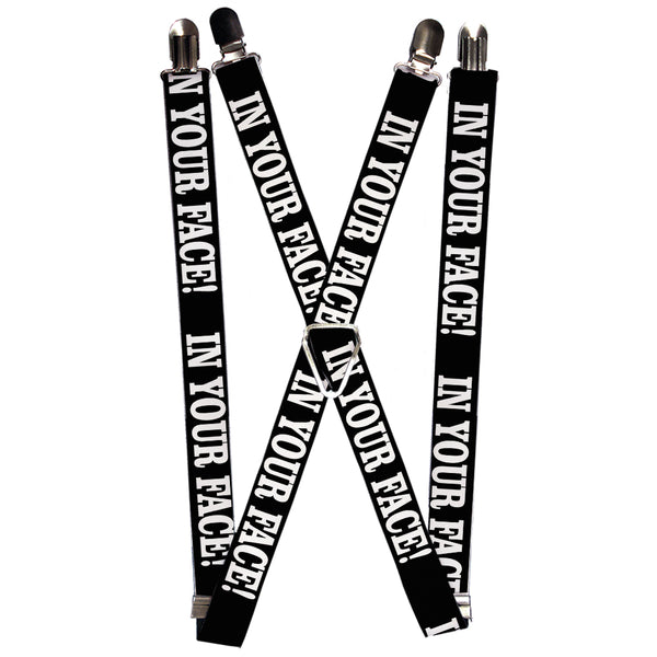 Buckle-Down Suspenders - 1.0" - IN YOUR FACE Black/White