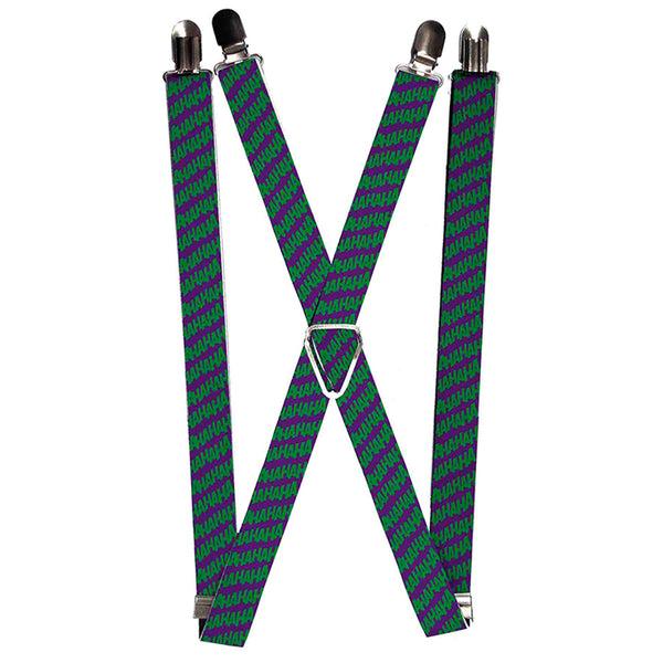 Buckle-Down Suspenders - 1.0" - Joker HAHAHA Purple Green