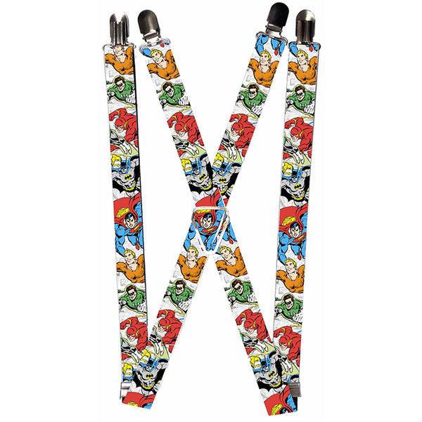 Buckle-Down Suspenders - 1.0" - Justice League Superheroes CLOSE-UP