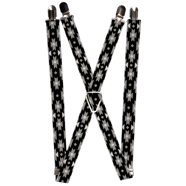 Buckle-Down Suspenders - 1.0" - Navajo Gray/Black/Gray/White