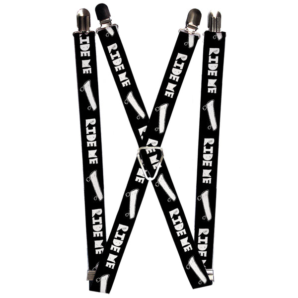 Buckle-Down Suspenders - 1.0" - RIDE ME Skateboard Black/White
