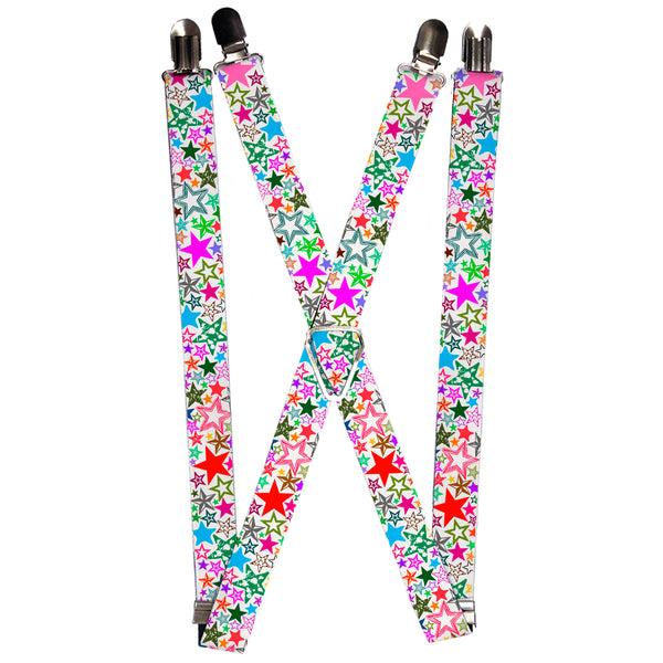 Buckle-Down Suspenders - 1.0" - Stargazer White/Multi Color