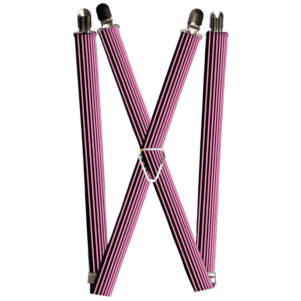 Buckle-Down Suspenders - 1.0" - Stripe Transition Black/Pink