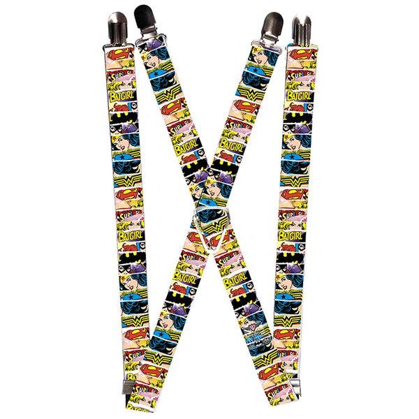 Buckle-Down Suspenders - 1.0" - Superheroines Wonder Woman Supergirl Batgirl