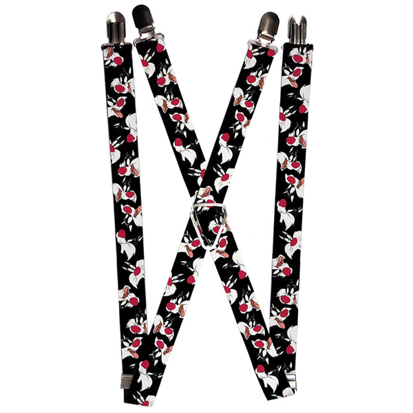 Buckle-Down Suspenders - 1.0" - Sylvester the Cat Expressions Scattered Black