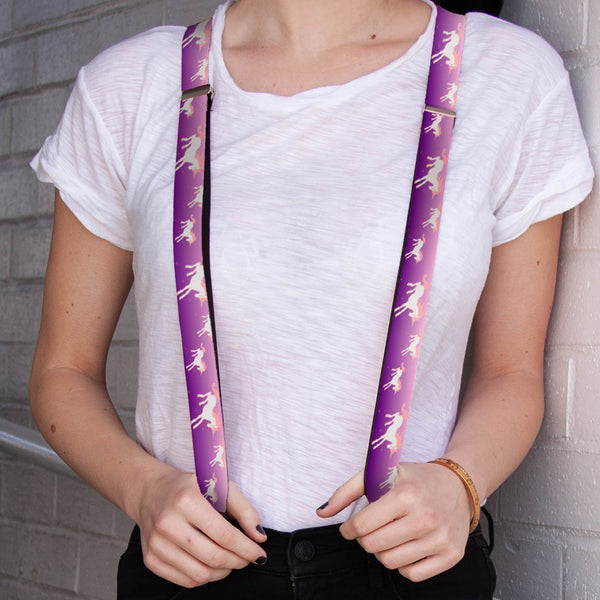 Buckle-Down Suspenders - 1.0" - Unicorn Sparkles Purple/Pink