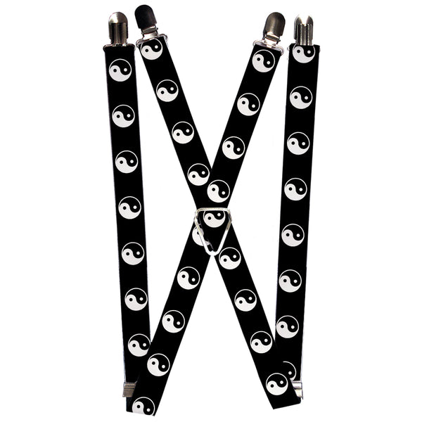 Buckle-Down Suspenders - 1.0" - Yin Yang Symbol Black/White