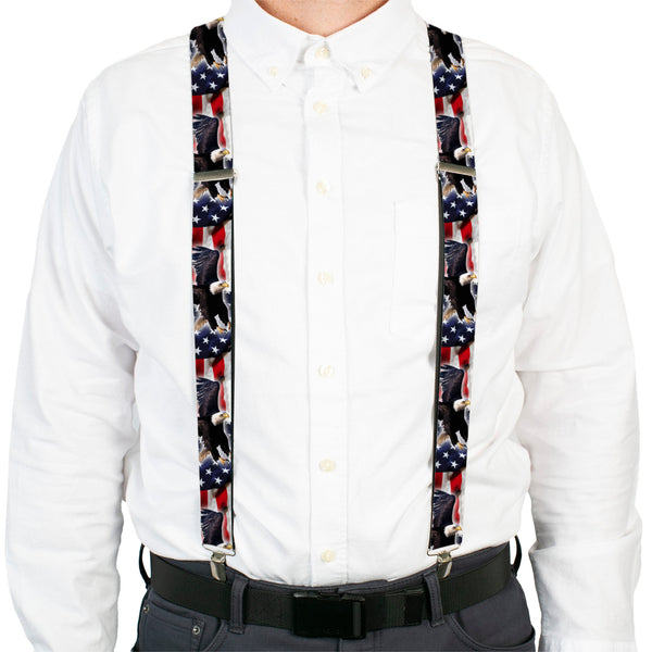 Buckle-Down Suspenders - 1.5" - Flying Eagle/American Flag