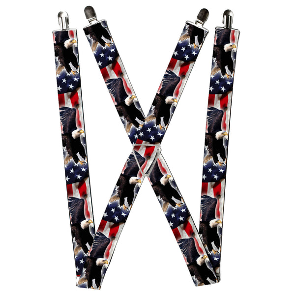 Buckle-Down Suspenders - 1.5" - Flying Eagle/American Flag