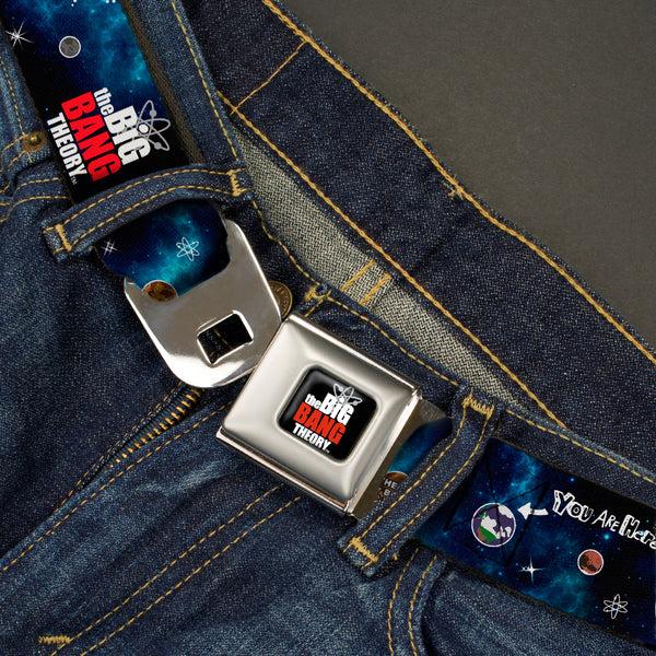 Buckle-Down THE BIG BANG THEORY Full Color Black White Red Seatbelt Belt - THE BIG BANG THEORY Planets/Space Webbing