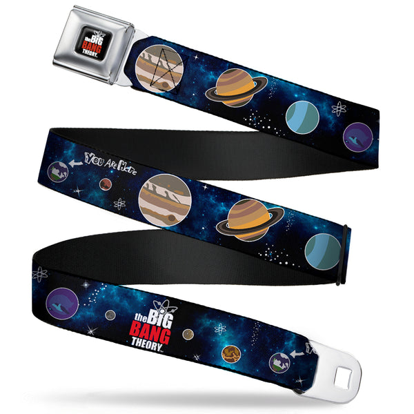 Buckle-Down THE BIG BANG THEORY Full Color Black White Red Seatbelt Belt - THE BIG BANG THEORY Planets/Space Webbing