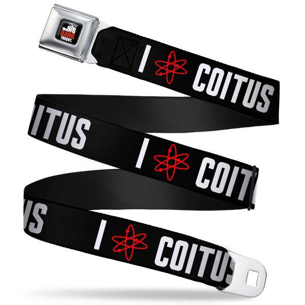 Buckle-Down THE BIG BANG THEORY Full Color Black White Red Seatbelt Belt - I "ATOM" COITUS Black/White/Red Webbing