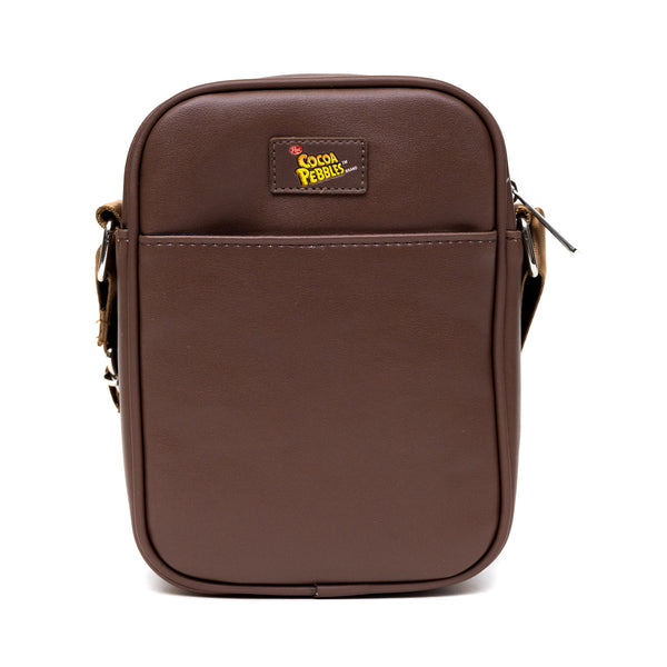 Buckle-Down The Flintstones Bag Cross Body Cocoa Pebbles Fred And Barney Cereal Box Replica Brown Vegan Leather