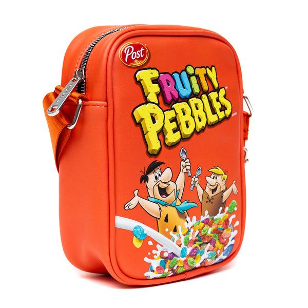 Buckle-Down The Flintstones Bag Cross Body Fruity Pebbles Fred And Barney Cereal Box Replica Bright Red Vegan Leather