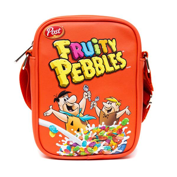 Buckle-Down The Flintstones Bag Cross Body Fruity Pebbles Fred and Barney Cereal Box Replica Bright Red Vegan Leather