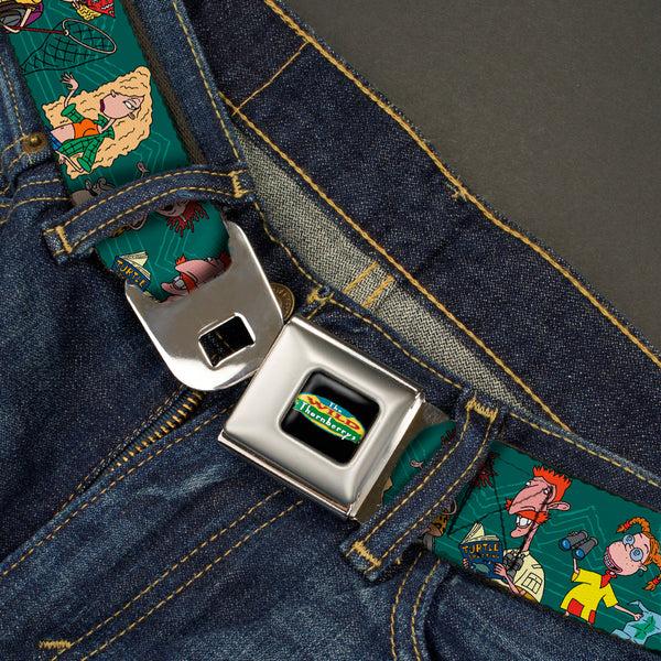 Buckle-Down The Wild Thornberry's Logo Full Color Seatbelt Belt - The Wild Thornberry's Family Pose2 Teals Webbing
