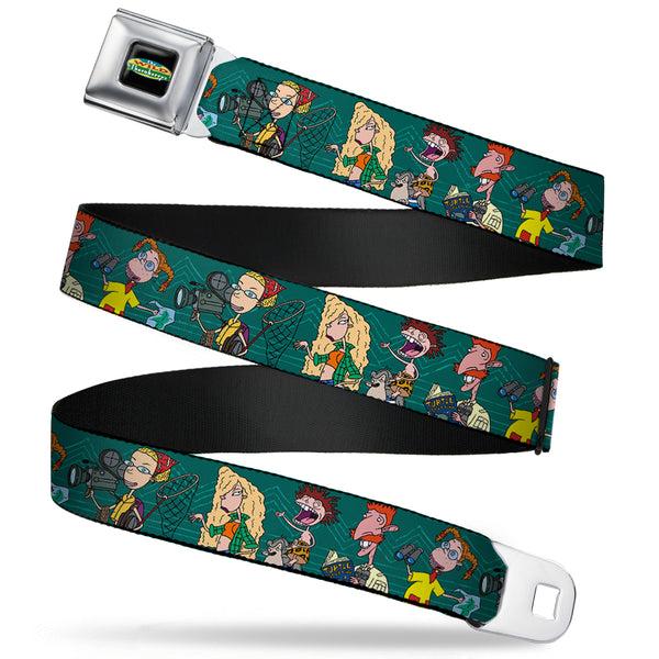 Buckle-Down The Wild Thornberry's Logo Full Color Seatbelt Belt - The Wild Thornberry's Family Pose2 Teals Webbing