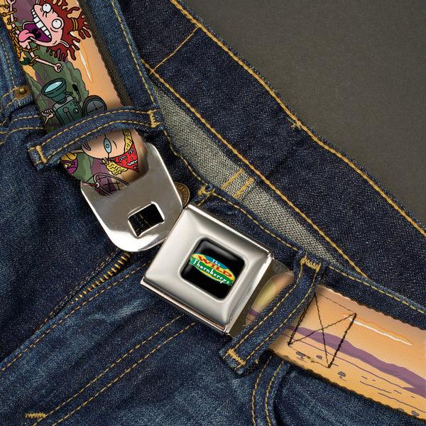Buckle-Down The Wild Thornberry's Logo Full Color Seatbelt Belt - The Wild Thornberry's Adventure Pose1 Tans Webbing