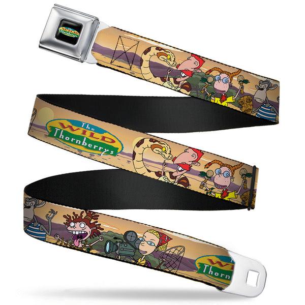Buckle-Down The Wild Thornberry's Logo Full Color Seatbelt Belt - The Wild Thornberry's Adventure Pose1 Tans Webbing