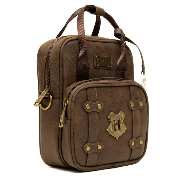 Buckle-Down The Wizarding World Of Harry Potter Bag Cross Body Harry Potter Hogwarts School Of Witchcraft And Wizardry Brown Vegan Leather