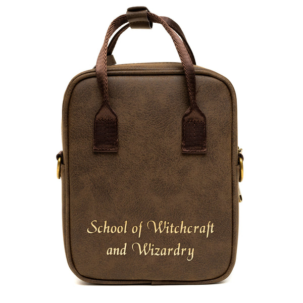 Buckle-Down The Wizarding World Of Harry Potter Bag Cross Body Harry Potter Hogwarts School Of Witchcraft And Wizardry Brown Vegan Leather