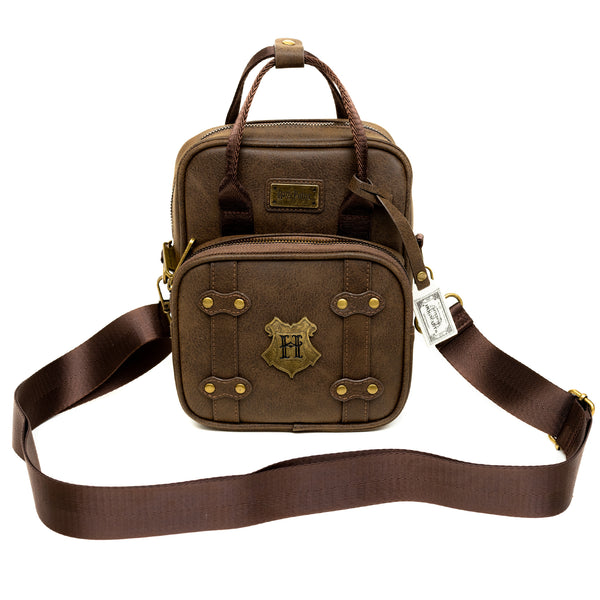 Buckle-Down The Wizarding World Of Harry Potter Bag Cross Body Harry Potter Hogwarts School Of Witchcraft And Wizardry Brown Vegan Leather