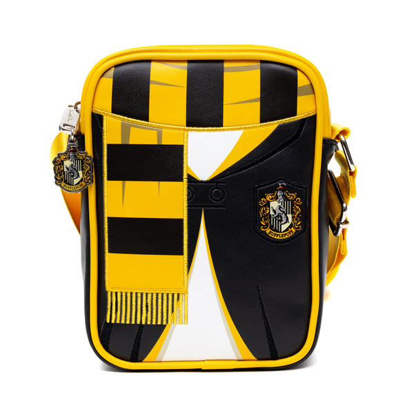 Buckle-Down The Wizarding World of Harry Potter Bag Cross Body Harry Potter Hogwarts School Hufflepuff Uniform Embroidered Vegan Leather