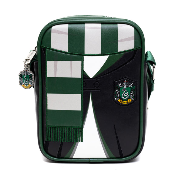 Buckle-Down The Wizarding World of Harry Potter Bag Cross Body Harry Potter Hogwarts School Slytherin Uniform Embroidered Vegan Leather