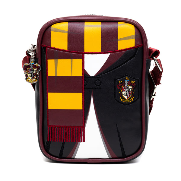 Buckle-Down The Wizarding World of Harry Potter Bag Cross Body Harry Potter Hogwarts School Gryffindor Uniform Embroidered Vegan Leather