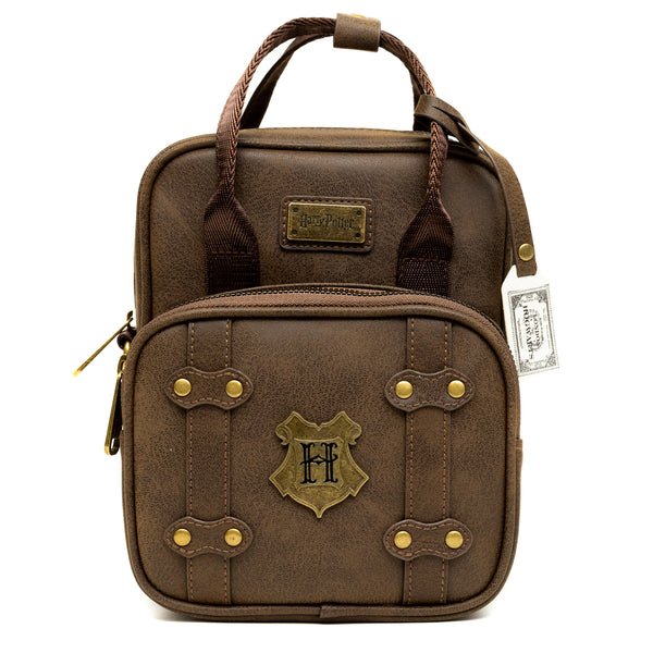 Buckle-Down The Wizarding World of Harry Potter Bag Cross Body Harry Potter Hogwarts School of Witchcraft and Wizardry Brown Vegan Leather