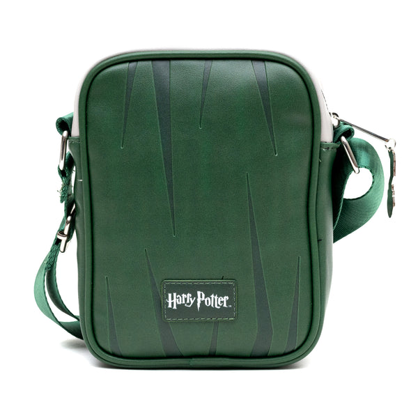 Buckle-Down The Wizarding World Of Harry Potter Vegan Leather Crossbody Bag With Adjustable Straps Hogwarts Slytherin Quidditch Uniform Green