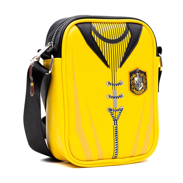 Buckle-Down The Wizarding World Of Harry Potter Vegan Leather Crossbody Bag With Adjustable Straps Hogwarts Hufflepuff Quidditch Uniform