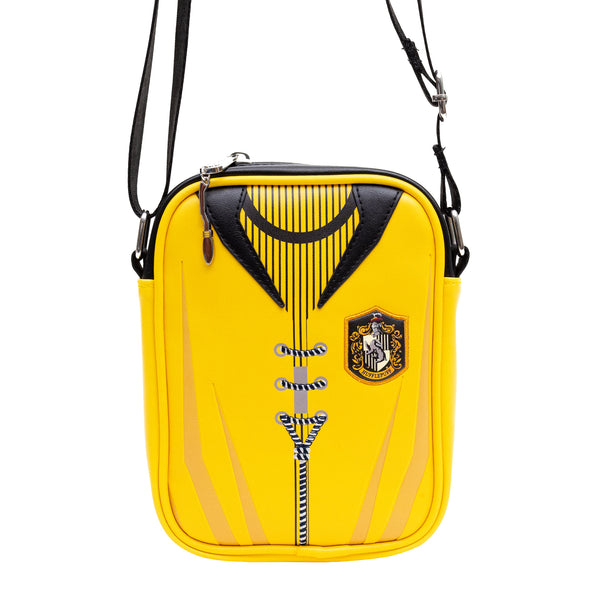 Buckle-Down The Wizarding World Of Harry Potter Vegan Leather Crossbody Bag With Adjustable Straps Hogwarts Hufflepuff Quidditch Uniform