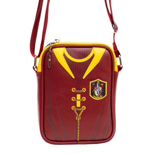 Buckle-Down The Wizarding World Of Harry Potter Vegan Leather Crossbody Bag With Adjustable Straps Hogwarts Gryffindor Quidditch Uniform