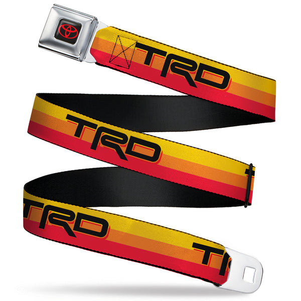 Buckle-Down Toyota Logo Full Color Black/Red Seatbelt Belt - Toyota Racing Development TRD Logo Rally Stripe Sunset Webbing