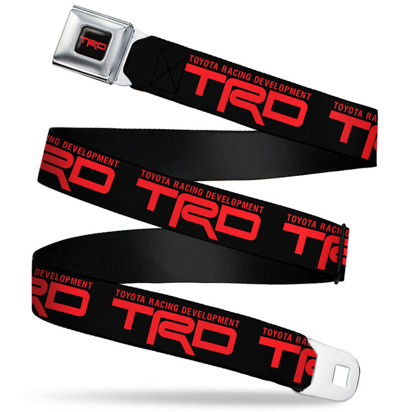 Buckle-Down Toyota Racing Development TRD Logo Full Color Black/Red Seatbelt Belt - TOYOTA RACING DEVELOPMENT TRD Logo Black/Red Webbing