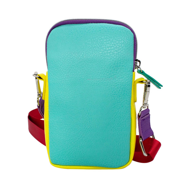 Buckle-Down Wallet Phone Bag Holder - Rugrats Character Pose Blocks Yellow Purple Teal